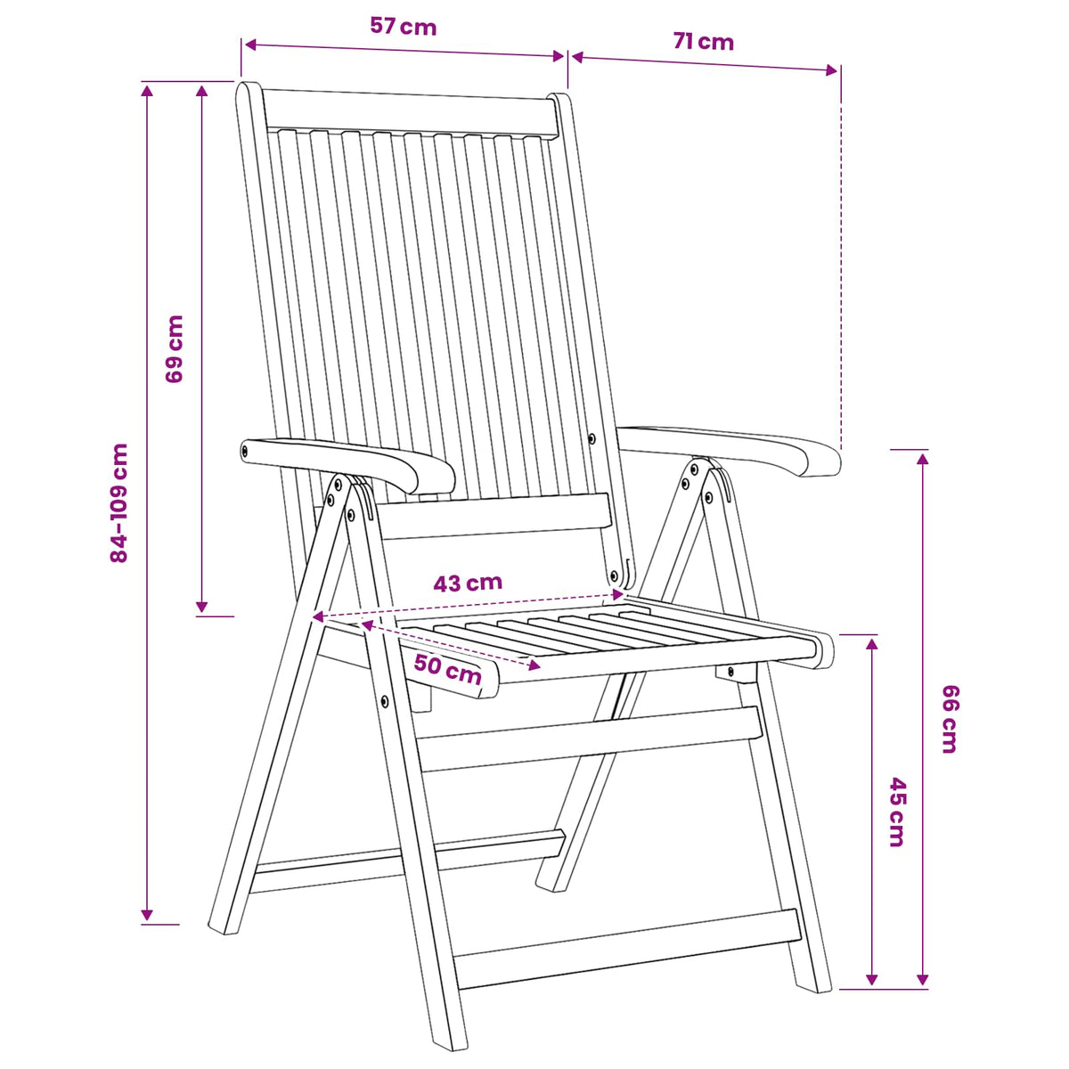 7 Piece Garden Dining Set 180x90x75 cm Solid Wood Acacia