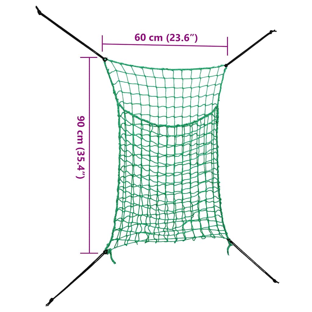 Hay Nets 2 pcs Rectangular Green 90x60 cm PP