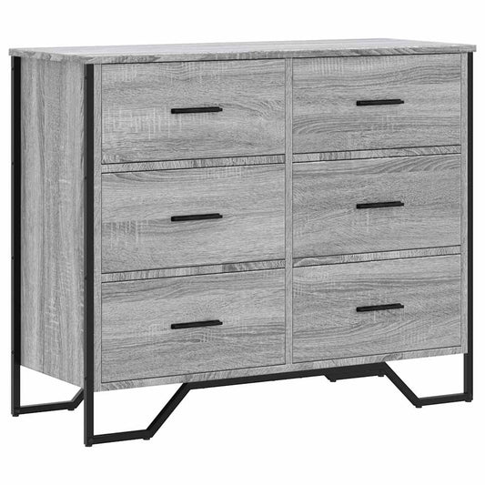 Chest of Drawers Grey Sonoma 91x35,5x74,5 cm Engineered Wood Chest of Drawers Grey Sonoma 91x35,5x74,5 cm Engineered Wood