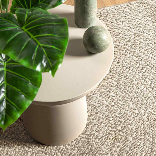 Rug ZIZUR Cream 240x240 cm Jute Look Indoor and Outdoor Rug ZIZUR Cream 240x240 cm Jute Look Indoor and Outdoor