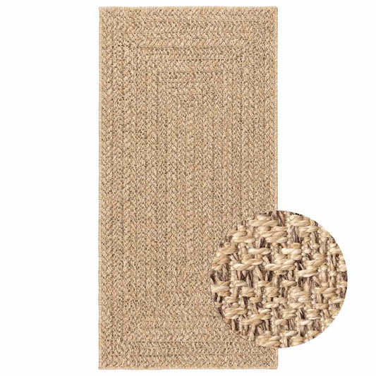 Rug ZIZUR Beige 60x110 cm Jute Look Indoor and Outdoor Rug ZIZUR Beige 60x110 cm Jute Look Indoor and Outdoor