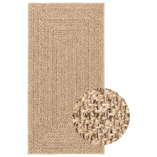 Rug ZIZUR Beige 80x250 cm Jute Look Indoor and Outdoor Rug ZIZUR Beige 80x250 cm Jute Look Indoor and Outdoor