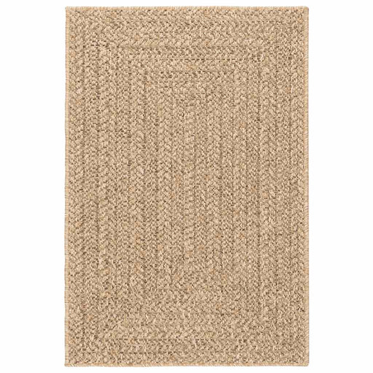 Rug ZIZUR Beige 120x120 cm Jute Look Indoor and Outdoor Rug ZIZUR Beige 120x120 cm Jute Look Indoor and Outdoor