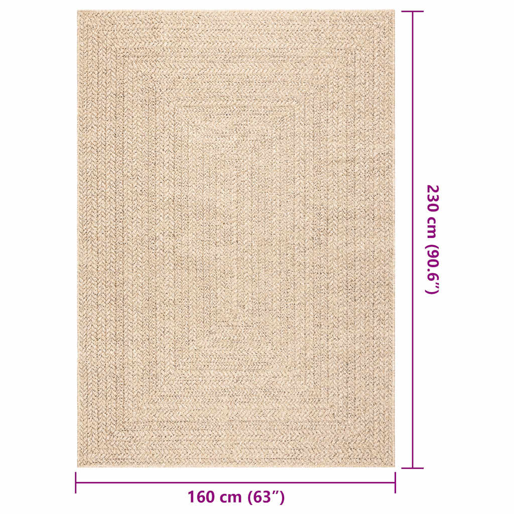 Rug ZIZUR Beige 160x230 cm Jute Look Indoor and Outdoor
