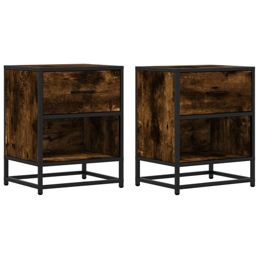 Bedside Cabinets 2 pcs Smoked Oak 40x31x50 cm Engineered Wood Bedside Cabinets 2 pcs Smoked Oak 40x31x50 cm Engineered Wood