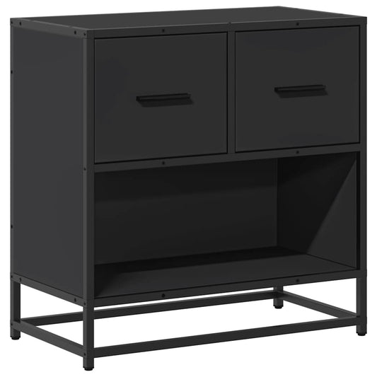 Bedside Cabinet Black 60x31x60 cm Engineered Wood and Metal Bedside Cabinet Black 60x31x60 cm Engineered Wood and Metal