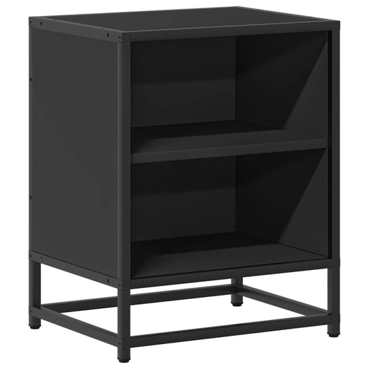 Bedside Cabinet Black 40x31x50 cm Engineered Wood and Metal Bedside Cabinet Black 40x31x50 cm Engineered Wood and Metal
