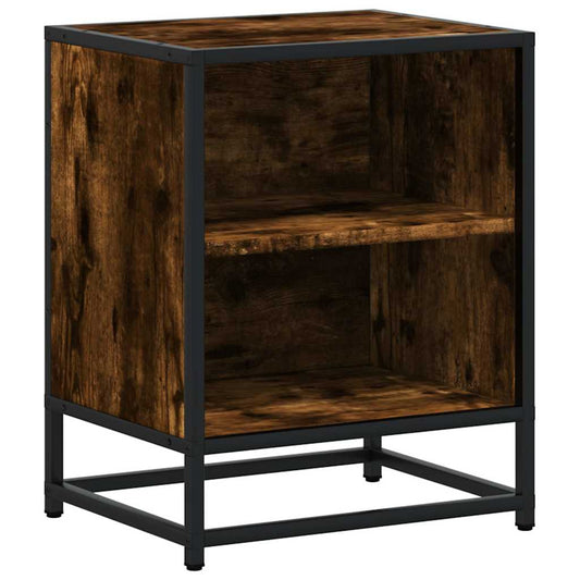 Bedside Cabinet Smoked Oak 40x31x50 cm Engineered Wood and Metal Bedside Cabinet Smoked Oak 40x31x50 cm Engineered Wood and Metal