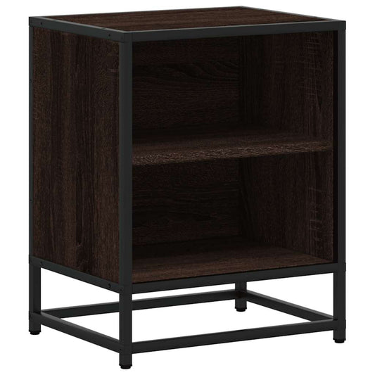 Bedside Cabinet Brown Oak 40x31x50 cm Engineered Wood and Metal Bedside Cabinet Brown Oak 40x31x50 cm Engineered Wood and Metal