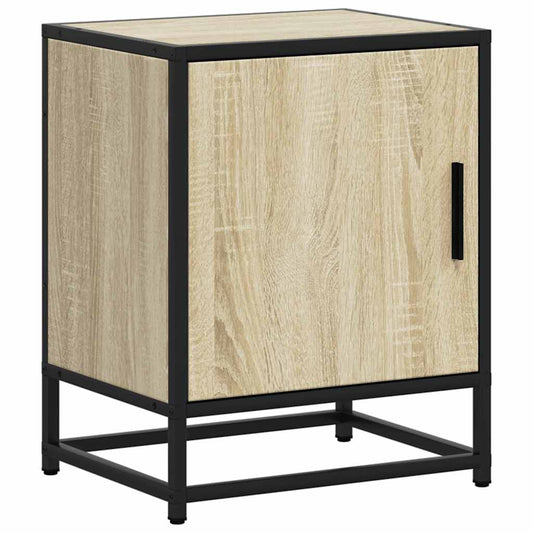 Bedside Cabinet Sonoma Oak 40x31x50 cm Engineered Wood and Metal Bedside Cabinet Sonoma Oak 40x31x50 cm Engineered Wood and Metal