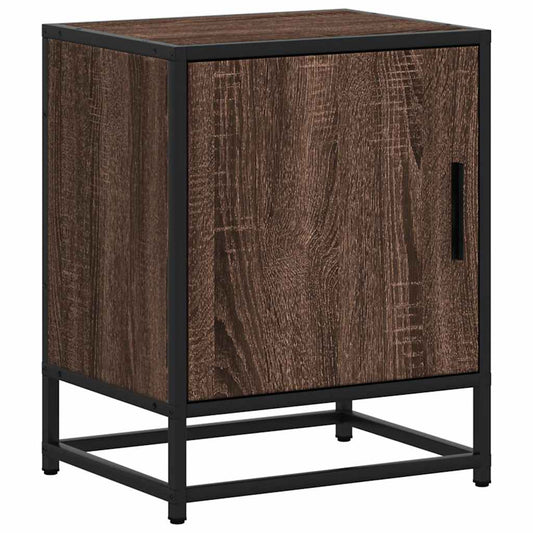 Bedside Cabinet Brown Oak 40x31x50 cm Engineered Wood and Metal Bedside Cabinet Brown Oak 40x31x50 cm Engineered Wood and Metal
