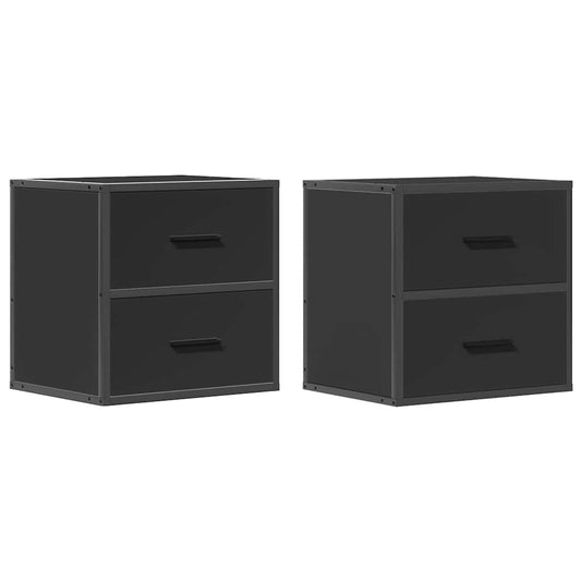 Wall-mounted Bedside Cabinets 2 pcs Black 40x31x39.5 cm Wall-mounted Bedside Cabinets 2 pcs Black 40x31x39.5 cm
