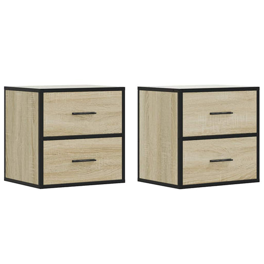 Wall-mounted Bedside Cabinets 2 pcs Sonoma Oak 40x31x39,5 cm Wall-mounted Bedside Cabinets 2 pcs Sonoma Oak 40x31x39,5 cm