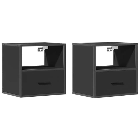 Wall-mounted Bedside Cabinets 2 pcs Black 40x31x39.5 cm Wall-mounted Bedside Cabinets 2 pcs Black 40x31x39.5 cm