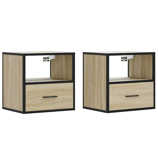 Wall-mounted Bedside Cabinets 2 pcs Sonoma Oak 40x31x39.5 cm Wall-mounted Bedside Cabinets 2 pcs Sonoma Oak 40x31x39.5 cm