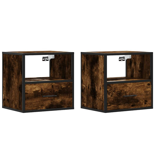 Wall-mounted Bedside Cabinets 2 pcs Smoked Oak 40x31x39.5 cm Wall-mounted Bedside Cabinets 2 pcs Smoked Oak 40x31x39.5 cm