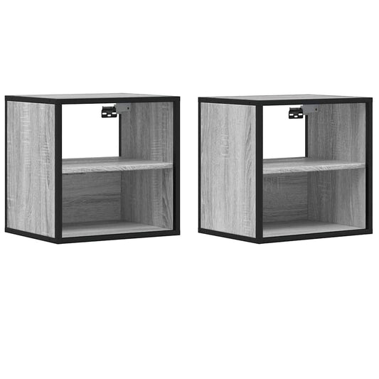 Wall-mounted Bedside Cabinets 2 pcs Grey Sonoma 40x31x39.5 cm Wall-mounted Bedside Cabinets 2 pcs Grey Sonoma 40x31x39.5 cm