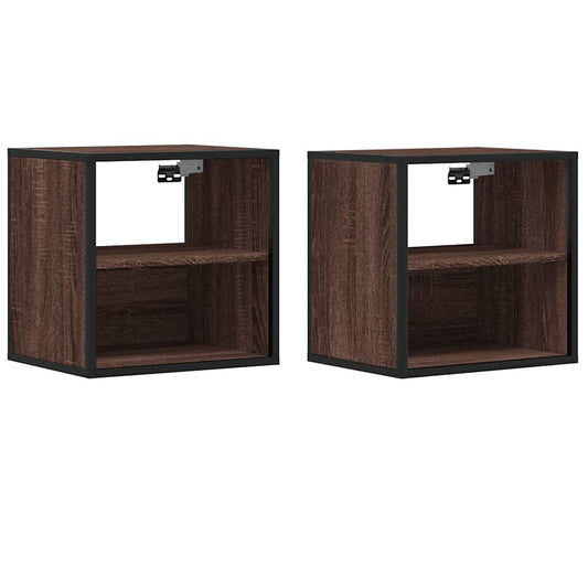 Wall-mounted Bedside Cabinets 2 pcs Brown Oak 40x31x39.5 cm Wall-mounted Bedside Cabinets 2 pcs Brown Oak 40x31x39.5 cm