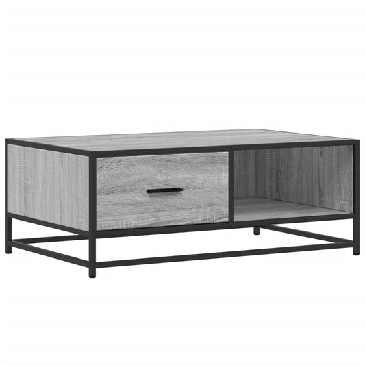 Coffee Table Grey Sonoma 90x57x35 cm Engineered Wood and Metal Coffee Table Grey Sonoma 90x57x35 cm Engineered Wood and Metal