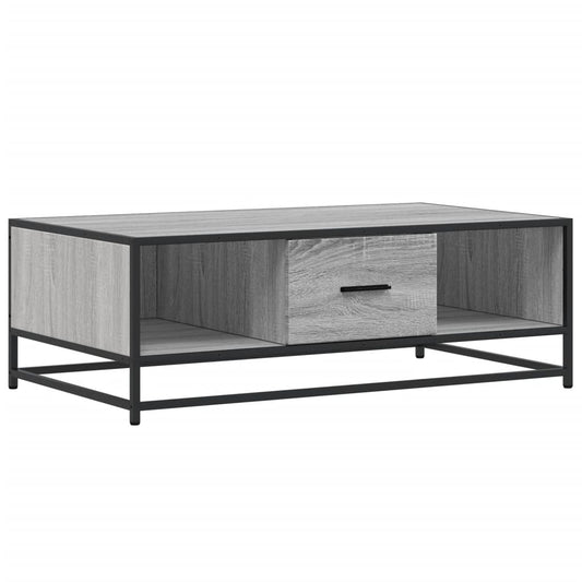 Coffee Table Grey Sonoma 100x57x35 cm Engineered Wood and Metal Coffee Table Grey Sonoma 100x57x35 cm Engineered Wood and Metal