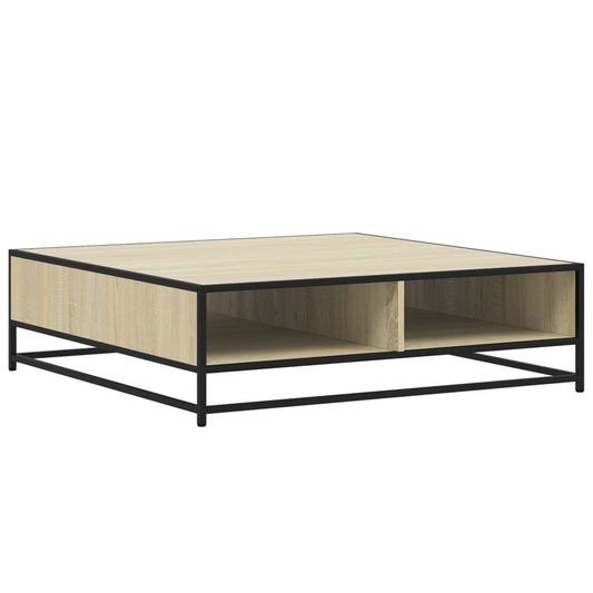 Coffee Table Sonoma Oak 100x100x30 cm Engineered Wood and Metal Coffee Table Sonoma Oak 100x100x30 cm Engineered Wood and Metal