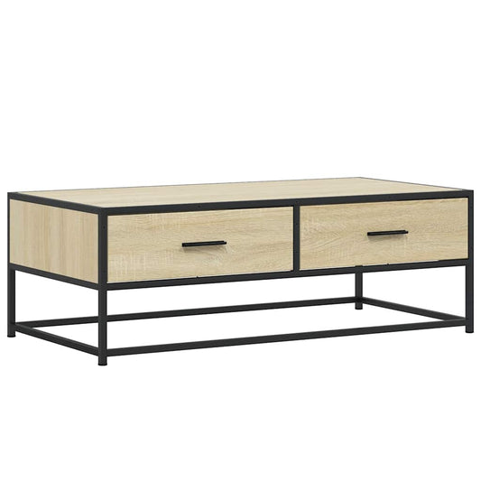 Coffee Table Sonoma Oak 100x50x35 cm Engineered Wood and Metal Coffee Table Sonoma Oak 100x50x35 cm Engineered Wood and Metal