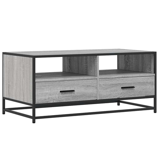 Coffee Table Grey Sonoma 100x50x45 cm Engineered Wood and Metal Coffee Table Grey Sonoma 100x50x45 cm Engineered Wood and Metal