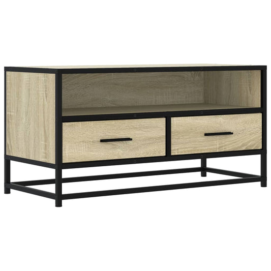 TV Cabinet Sonoma Oak 80x34,5x40 cm Engineered Wood and Metal TV Cabinet Sonoma Oak 80x34,5x40 cm Engineered Wood and Metal