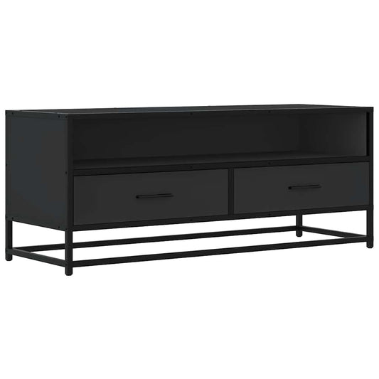 TV Cabinet Black 100x34,5x40 cm Engineered Wood and Metal TV Cabinet Black 100x34,5x40 cm Engineered Wood and Metal