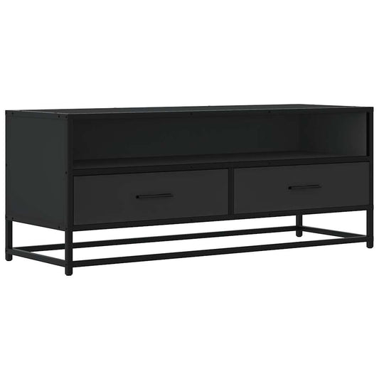 TV Cabinet Black 100x34.5x40 cm Engineered Wood and Metal TV Cabinet Black 100x34.5x40 cm Engineered Wood and Metal