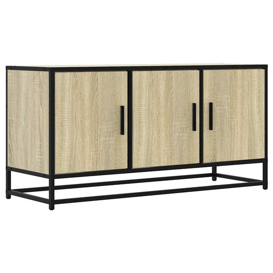 TV Cabinet Sonoma Oak 100x35x50 cm Engineered Wood and Metal TV Cabinet Sonoma Oak 100x35x50 cm Engineered Wood and Metal