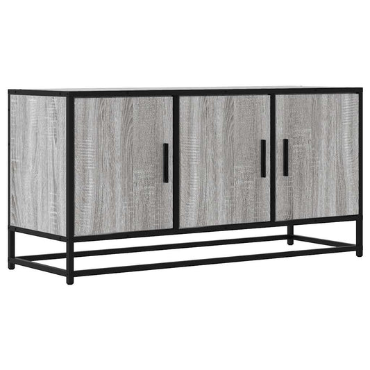 TV Cabinet Grey Sonoma 100x35x50 cm Engineered Wood and Metal TV Cabinet Grey Sonoma 100x35x50 cm Engineered Wood and Metal