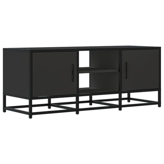 TV Cabinet Black 100x35x41 cm Engineered Wood and Metal TV Cabinet Black 100x35x41 cm Engineered Wood and Metal