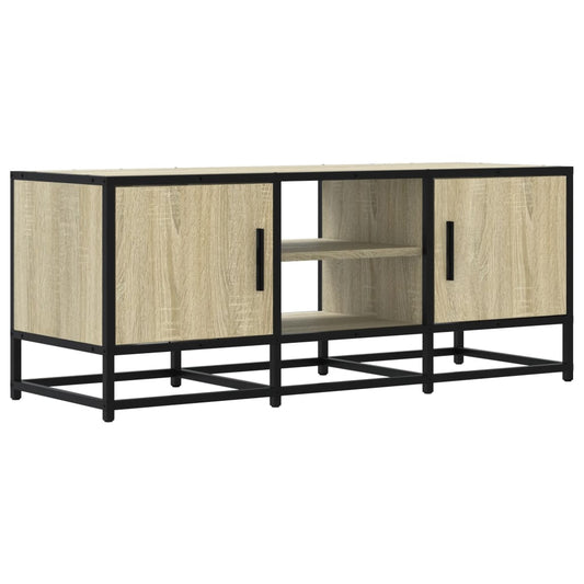 TV Cabinet Sonoma Oak 100x35x41 cm Engineered Wood and Metal TV Cabinet Sonoma Oak 100x35x41 cm Engineered Wood and Metal