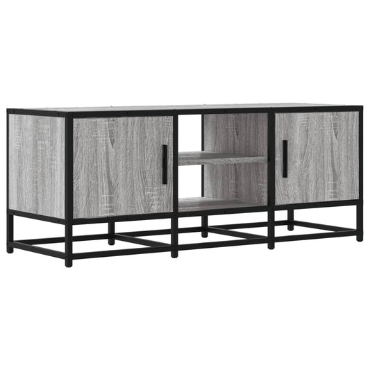 TV Cabinet Grey Sonoma 100x35x41 cm Engineered Wood and Metal TV Cabinet Grey Sonoma 100x35x41 cm Engineered Wood and Metal