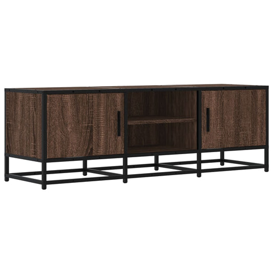 TV Cabinet Brown Oak 120x35x41 cm Engineered Wood and Metal TV Cabinet Brown Oak 120x35x41 cm Engineered Wood and Metal
