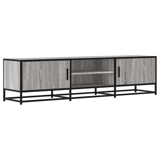 TV Cabinet Grey Sonoma 160x35x41 cm Engineered Wood and Metal TV Cabinet Grey Sonoma 160x35x41 cm Engineered Wood and Metal