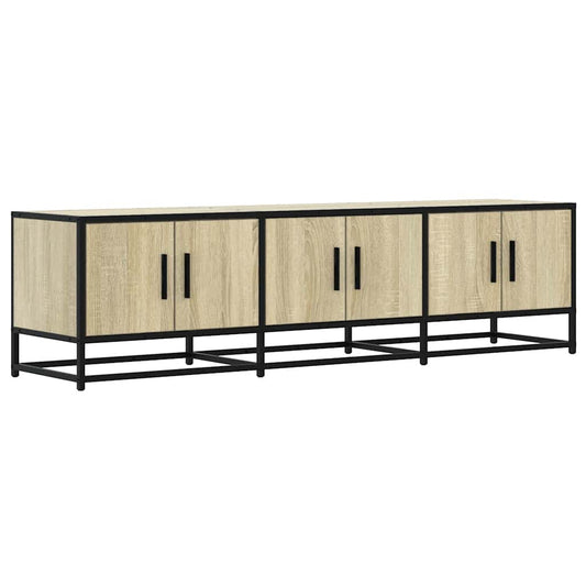 TV Cabinet Sonoma Oak 150x35x41 cm Engineered Wood and Metal TV Cabinet Sonoma Oak 150x35x41 cm Engineered Wood and Metal
