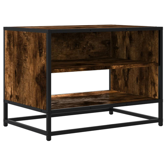 TV Cabinet Smoked Oak 61x40x46 cm Engineered Wood and Metal TV Cabinet Smoked Oak 61x40x46 cm Engineered Wood and Metal