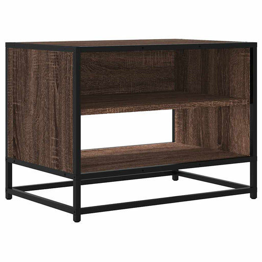 TV Cabinet Brown Oak 61x40x46 cm Engineered Wood and Metal TV Cabinet Brown Oak 61x40x46 cm Engineered Wood and Metal