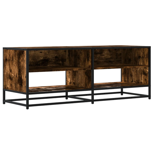 TV Cabinet Smoked Oak 120.5x40x46 cm Engineered Wood and Metal TV Cabinet Smoked Oak 120.5x40x46 cm Engineered Wood and Metal