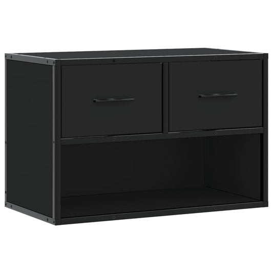 TV Cabinet Black 60x31x39.5 cm Engineered Wood and Metal TV Cabinet Black 60x31x39.5 cm Engineered Wood and Metal