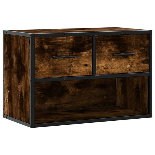 TV Cabinet Smoked Oak 60x31x39.5 cm Wood and Metal TV Cabinet Smoked Oak 60x31x39.5 cm Wood and Metal