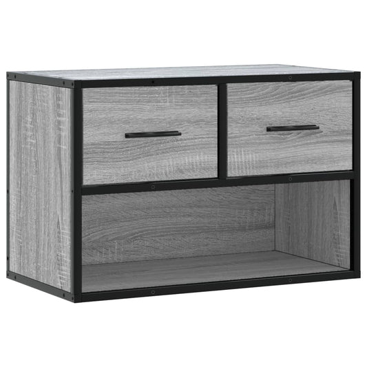 TV Cabinet Grey Sonoma 60x31x39.5 cm Engineered Wood and Metal TV Cabinet Grey Sonoma 60x31x39.5 cm Engineered Wood and Metal