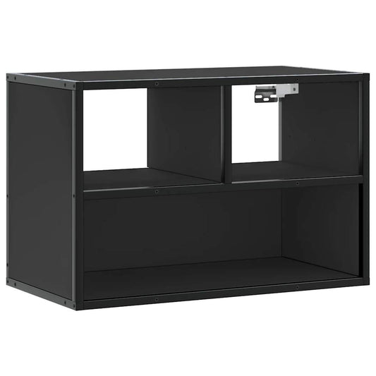 TV Cabinet Black 60x31x39.5 cm Engineered Wood and Metal TV Cabinet Black 60x31x39.5 cm Engineered Wood and Metal
