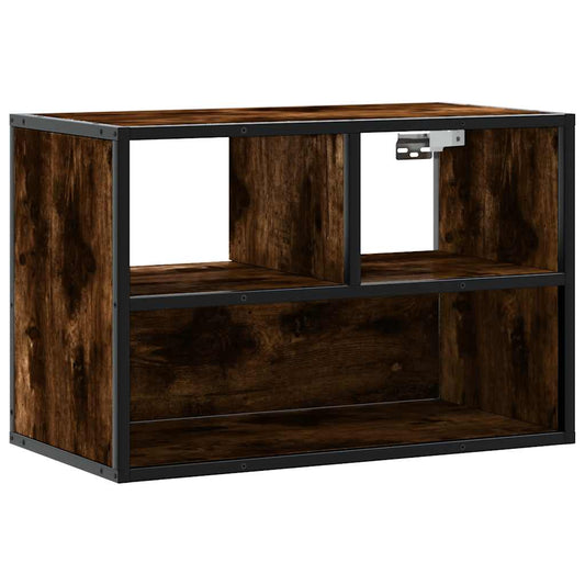 TV Cabinet Smoked Oak 60x31x39.5 cm Engineered Wood and Metal TV Cabinet Smoked Oak 60x31x39.5 cm Engineered Wood and Metal