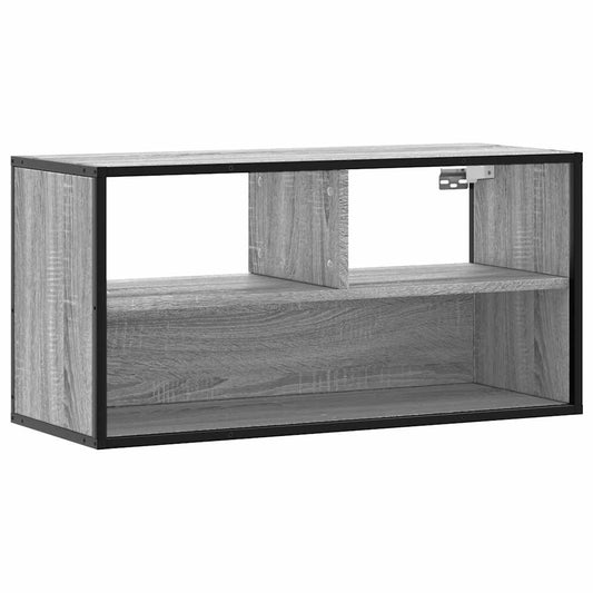 TV Cabinet Grey Sonoma 80x31x39.5 cm Engineered Wood and Metal TV Cabinet Grey Sonoma 80x31x39.5 cm Engineered Wood and Metal