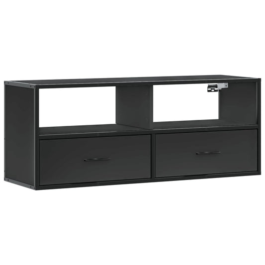 TV Cabinet Black 100x31x39.5 cm Engineered Wood and Metal TV Cabinet Black 100x31x39.5 cm Engineered Wood and Metal