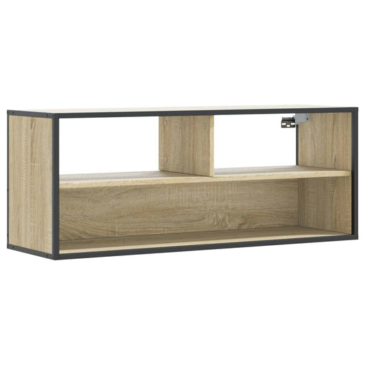 TV Cabinet Sonoma Oak 100x31x39.5 cm Engineered Wood and Metal TV Cabinet Sonoma Oak 100x31x39.5 cm Engineered Wood and Metal