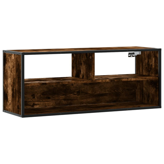 TV Cabinet Smoked Oak 100x31x39.5 cm Engineered Wood and Metal TV Cabinet Smoked Oak 100x31x39.5 cm Engineered Wood and Metal